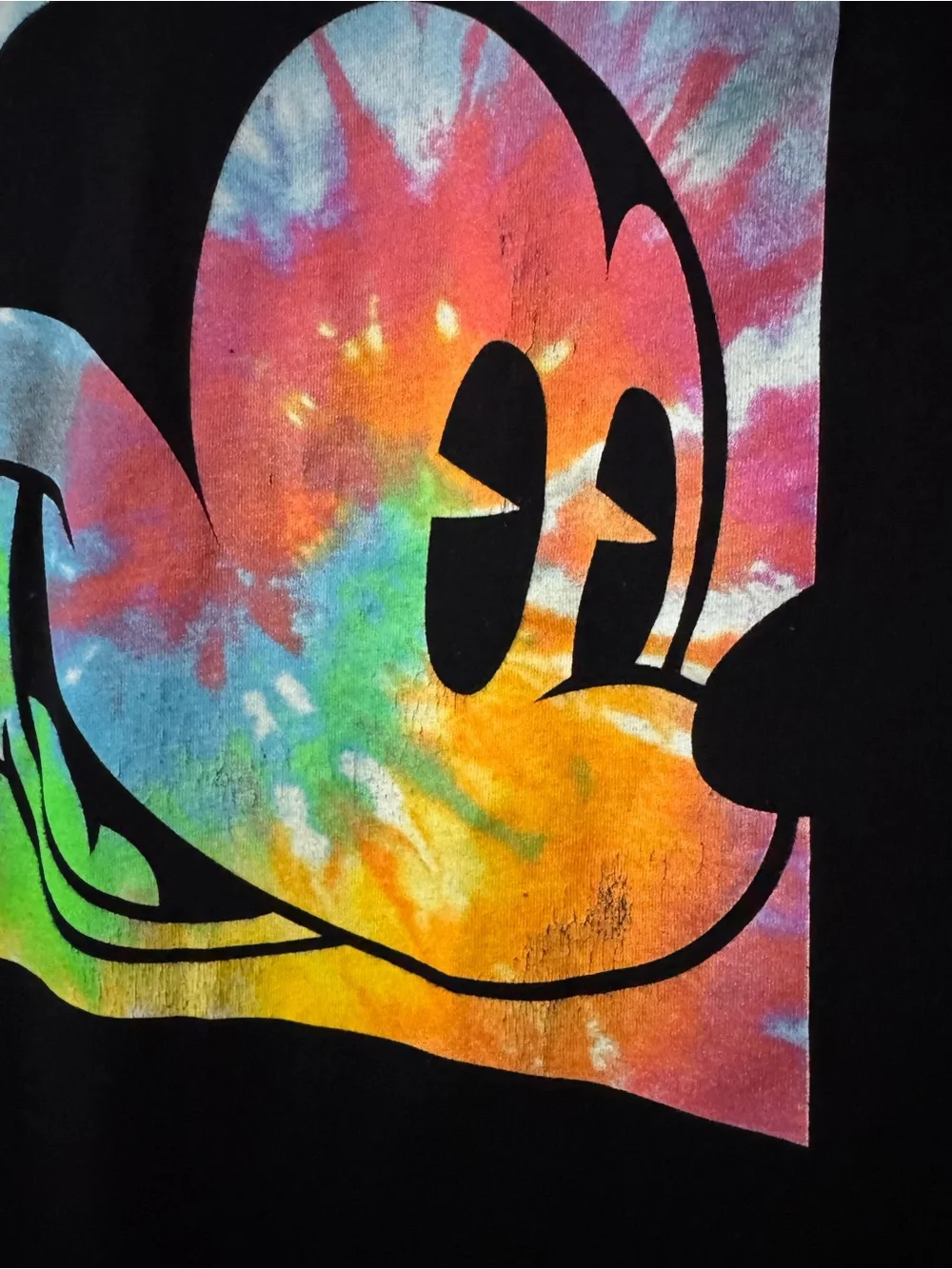 Old Navy Mickey Mouse SS T-Shirt Youth  Black Tie Dye T-Shirt
